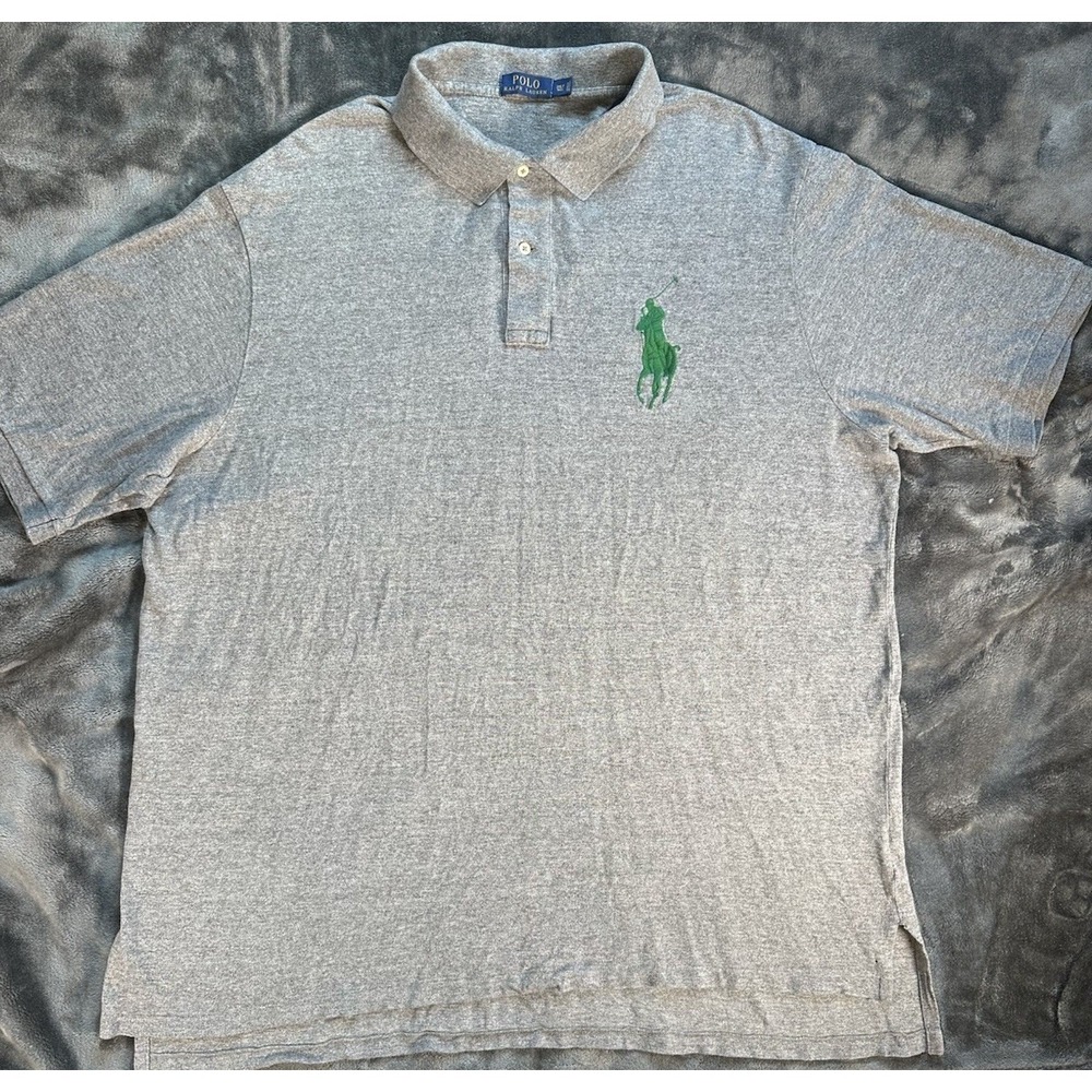Polo Ralph Lauren Big Pony 3XLT Long & Tall Gray Polo Shirt   Big Pony